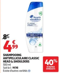 SHAMPOOING ANTIPELLICULAIRE CLASSIC HEAD & SHOULDERS