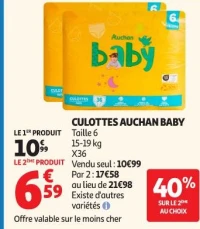 CULOTTES AUCHAN BABY