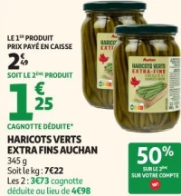 HARICOTS VERTS EXTRA FINS AUCHAN