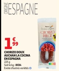 CHORIZO DOUX AUCHAN LA COCINA EN ESPAGNA