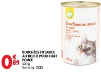 BOUCHÉES EN SAUCE AU BOEUF POUR CHAT POUCE