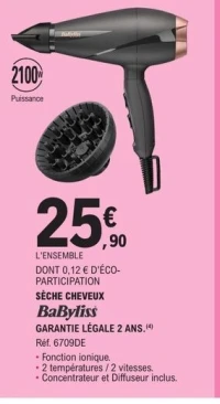 SÈCHE CHEVEUX BaByliss