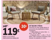 SET BALCON 3 PIÈCES