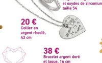 Collier en argent rhodié, 42 cm