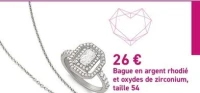 Bague en argent rhodié et oxydes de zirconium, taille 54