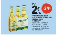 BOISSON ALCOOLISÉE À BASE DE BIÈRE AROMATISÉE CITRON & YUZU "SOMERSBY"