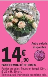 PANIER EMBALLÉ DE ROSES
