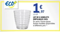 LOT DE 6 GOBELETS EMPILABLES 24CL