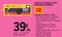 PORTE-CLE APPAREIL PHOTO NUMERIQUE CHARMERA KODAK
