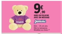 OURS EN PELUCHE AVEC UN MESSAGE