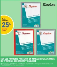 LES PRODUITS PRÉSENTS EN MAGASIN DE LA GAMME DE "PROTÈGE-DOCUMENTS" ESQUISSE