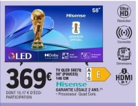 TV QLED 58E7Q 58" (POUCES) 146 CM Hisense