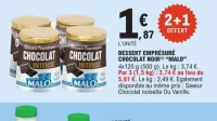 DESSERT EMPRÉSURÉ CHOCOLAT NOIR MALO