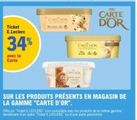 LES PRODUITS PRÉSENTS EN MAGASIN DE LA GAMME "CARTE D'OR"