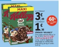 CÉRÉALES "KELLOGG'S" Coco pops chocos 550 g.