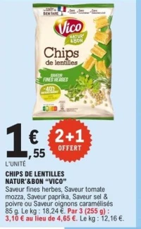 CHIPS DE LENTILLES NATUR'&BON "VICO"