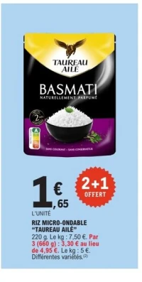 TAUREAU AILÉ RIZ MICRO-ONDABLE
