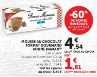 MOUSSE AU CHOCOLAT FORMAT GOURMAND BONNE MAMAN (1) Lait ou noir