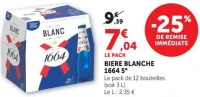 BIERE BLANCHE 1664 5° Le pack de 12 bouteilles