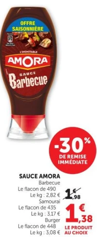 Sauce AMORA Barbecue, Samouraï, Burger