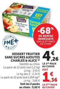 DESSERT FRUITIER SANS SUCRES AJOUTES CHARLES & ALICE