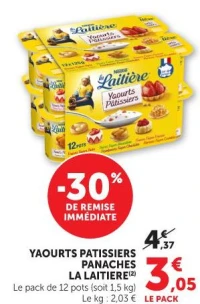 YAOURTS PATISSIERS PANACHES LA LAITIERE