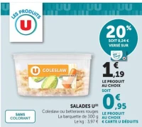 SALADES U Coleslaw ou betteraves rouges