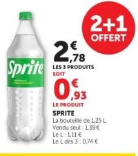 SPRITE La bouteille de 1,25 L