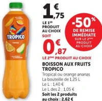 BOISSON AUX FRUITS TROPICO Tropical ou orange ananas