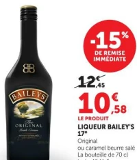 LIQUEUR BAILEY'S 17° Original ou caramel beurre salé