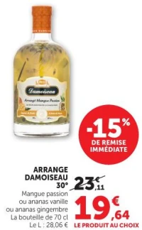 ARRANGÉ DAMOISEAU 30° Mangue passion ou ananas vanille ou ananas gingembre