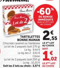 TARTELETTES BONNE MAMAN Chocolat caramel ou framboise