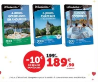 Wonderbox 3 Jours gourmands en amoureux, 3 Jours châteaux et belles demeures, 3 Jours cocooning
