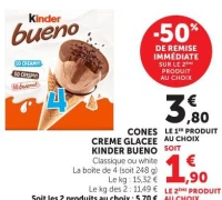 CONES CREME GLACEE KINDER BUENO