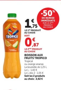 BOISSON AUX FRUITS TROPICO Tropical ou orange ananas