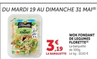 WOK FONDANT DE LÉGUMES FLORETTE