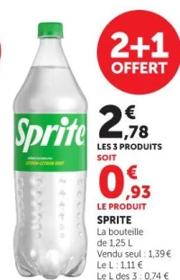 SPRITE La bouteille de 1,25 L
