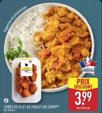CUBES DE FILET DE POULET AU CURRY