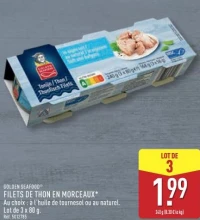 filets de thon en morceaux*