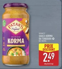 PATAK'S SAUCE KORMA OU TENDOORI