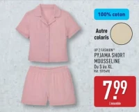 UP 2 FASHION® PYJAMA SHORT MOUSSELINE