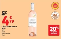 côtes de provence aop(1) hve rose pierre chanau 75 cl