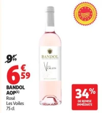 bandol aop(1) rosé les voiles 75 cl