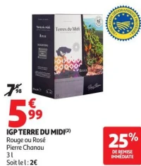 IGP TERRE DU MIDI(2) Rouge ou Rosé Pierre Chanau