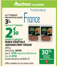 FARCE VÉGÉTALE AUCHAN VERY VEGGIE