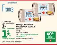 BEURRE DE BARATTE MOULÉ DOUX AUCHAN