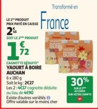 YAOURT À BOIRE AUCHAN