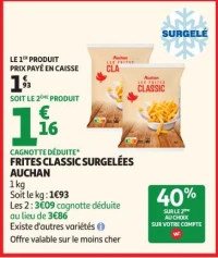 Frites classic surgelées auchan