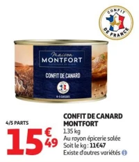 CONFIT DE CANARD MONTFORT