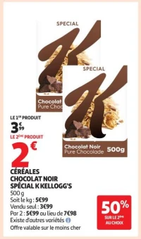 CÉRÉALES CHOCOLAT NOIR SPÉCIAL K KELLOGG'S